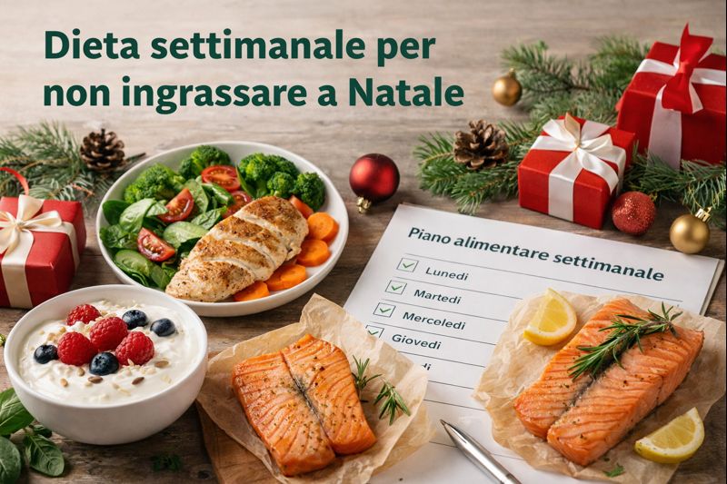 Dieta settimanale per non ingrassare a Natale: 7 giorni menu completo Dieta settimanale per non ingrassare a Natale: 7 giorni menu completo