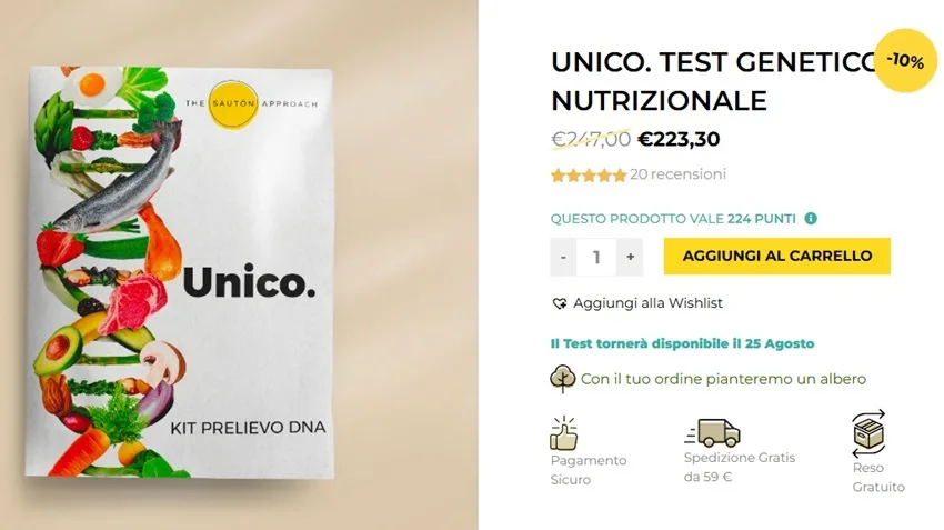 Test genetico nutrizionale Sauton Test genetico nutrizionale Sauton
